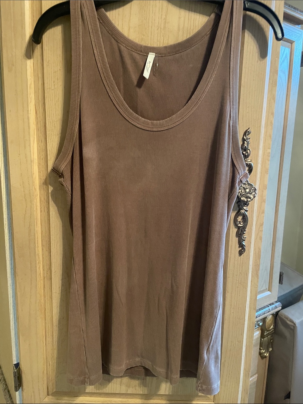 BE COOL Ribbed Tank Top in Mauve Taupe